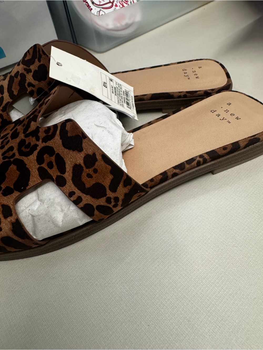 a new day Leopard-Print Slide Sandals - Brown/Black - Picture 2 of 3